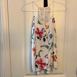 Source Unknown Floral Tank Top White Multicolor Flowers